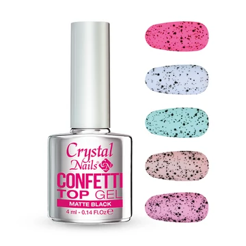 CONFETTI TOP GEL MATTE BLACK - 4ml