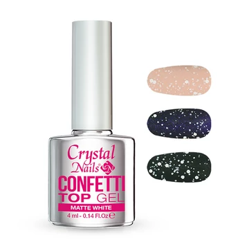CONFETTI TOP GEL MATTE WHITE