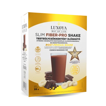 SLIM FIBER PRO SHAKE CSOKIS BANÁNOS - TESTSÚLYCSÖKKENTÉST ELŐSEGÍTŐ ÉTRENDKIEGÉSZÍTŐ ROST KOMPLEX GLÜKOMANNÁNNAL ÉS ÉDESÍTŐSZEREKKEL