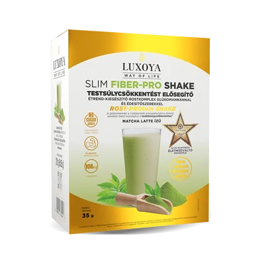 SLIM FIBER PRO SHAKE MATCHA LATTE - TESTSÚLYCSÖKKENTÉST ELŐSEGÍTŐ ÉTRENDKIEGÉSZÍTŐ ROST KOMPLEX GLÜKOMANNÁNNAL ÉS ÉDESÍTŐSZEREKKEL