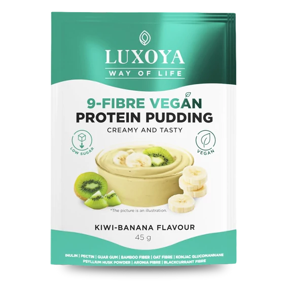 Vegán fehérjét tartalmazó rostpuding 9 féle rosttal 45g - Kiwi-Banán ízű