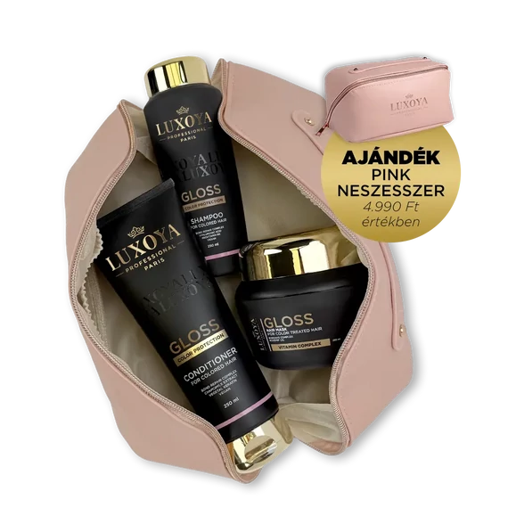 GLOSS Ajándékcsomag + Ajándék Pink Neszesszer (festett hajra)