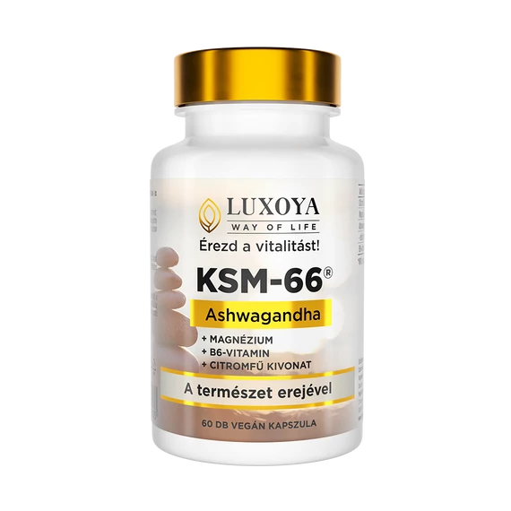 KRM-66 ASHWAGANDHA NÖVÉNYI KIVONATOKKAL ÉS B6 VITAMINOKKAL DÚSÍTOTT ÉTRENDKIEGÉSZÍTŐ KAPSZULA