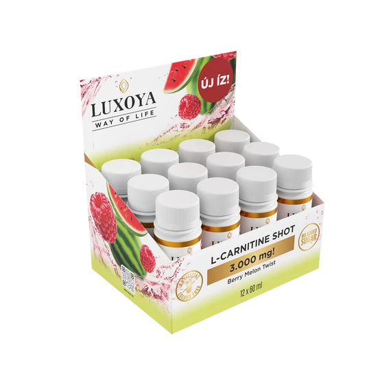 L-CARNITINE SHOT 3000mg FOLYÉKONY L-KARNITIN - GÖRÖGDINNYE-MÁLNA ÍZBEN 12X60ML