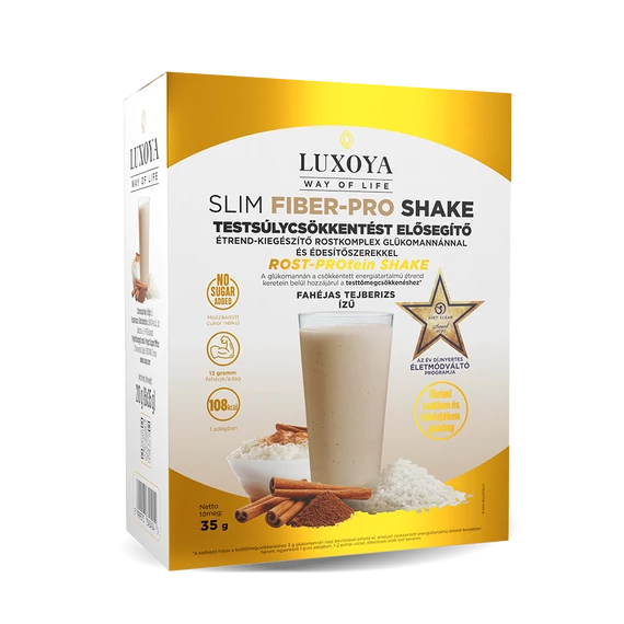 SLIM FIBER PRO SHAKE FAHÉJAS TEJBERIZS - TESTSÚLYCSÖKKENTÉST ELŐSEGÍTŐ ÉTRENDKIEGÉSZÍTŐ ROST KOMPLEX GLÜKOMANNÁNNAL ÉS ÉDESÍTŐSZEREKKEL